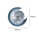 Axyaa Starry Sky Moon Clock LED Wall Light - Modern Wabi Sabi Decor Mural, Living Room Corridor.