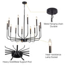 Black Chandelier Farmhouse Dining Room Light Industrial 6-Light Candle Pendant Chandelier for Kitchen by Axyaa