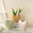 Axyaa Heart Ceramic Vase for High-Aesthetic Living Room Decor