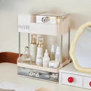Axyaa Cosmetics Drawer Organizer: Two-Layer Makeup Storage Box for Desktop with Dust-Proof Design
