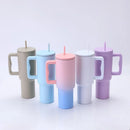 Axyaa Stainless Steel Vacuum Tumbler Mug Handle Straw Lid Cold Hot Drink Travel Car