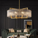 Axyaa Nordic Luxury Glass LED Pendant Chandelier for Modern Living Room & Restaurant