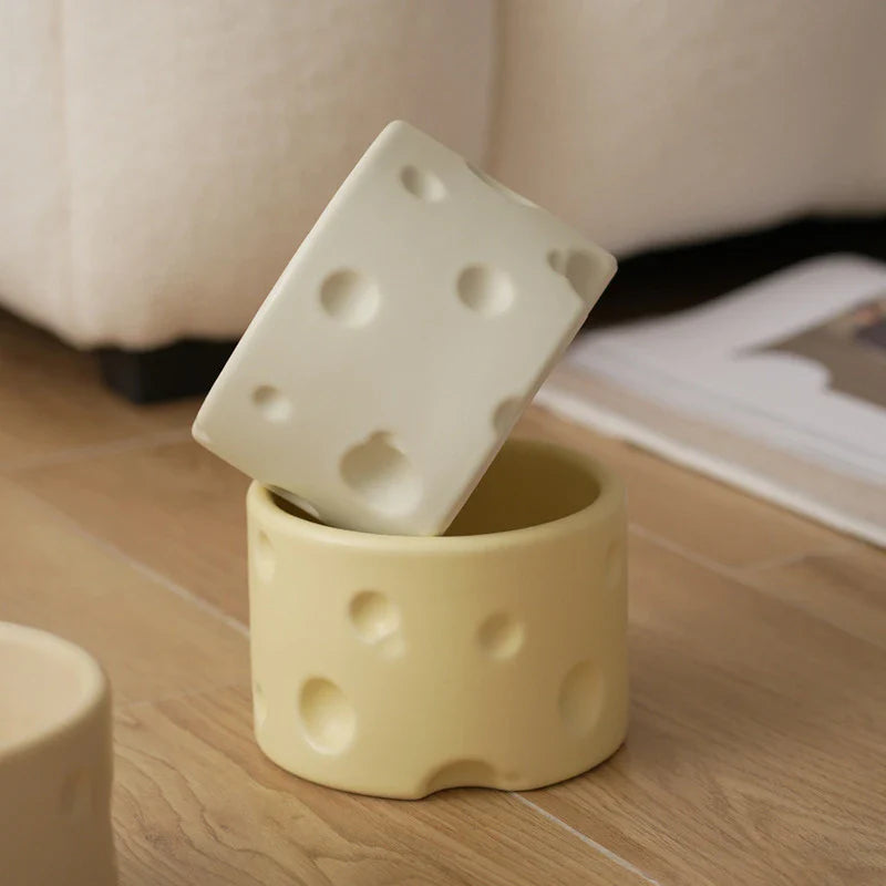 Axya Cheese Shapes Cartoon Bowl for Pets - Food and Water Basin for Dogs and Cats