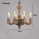 Axyaa White Woodcarving Chandelier: Antique E14 Candle Light for Living Room Bedroom Kitchen