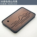 Axyaa Bamboo Tea Tray for Home Living Room Storage, Japanese Style Teaware