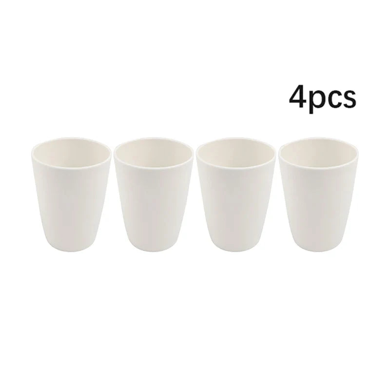 Axyaa White Plastic Tableware Set: Plate, Bowl, Cup, Fruit Plate, Dessert Plate, Salad Bowl, Drink Cup