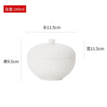 Axyaa Stone Patterned Frosted Ceramic Bowl with Lid - Solid Color Dessert & Soup Bowl