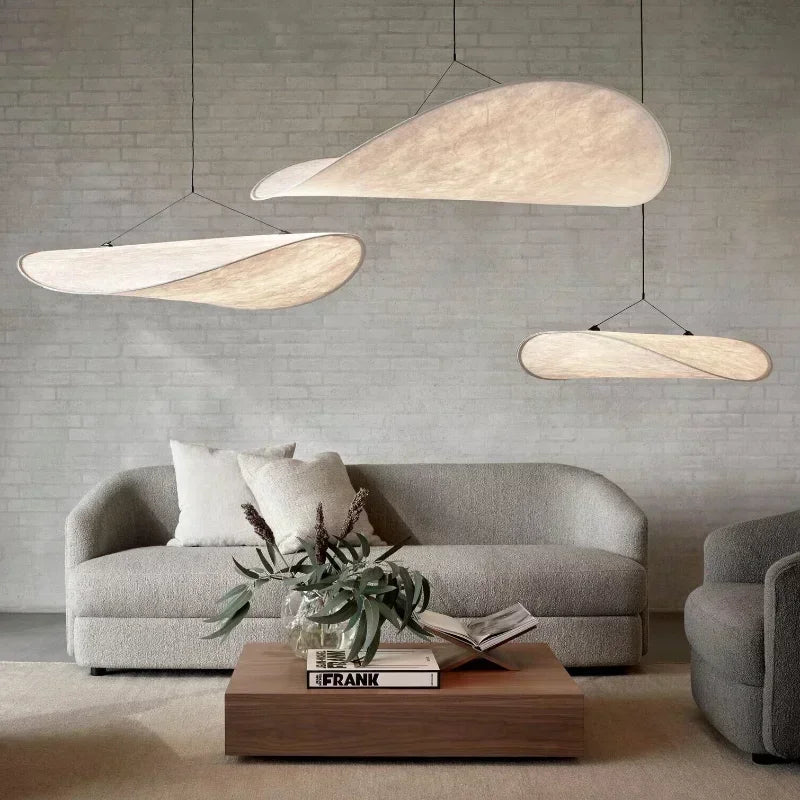 Axyaa Silk Pendant Chandelier: Modern Dining Room Hanging Light Fixtures