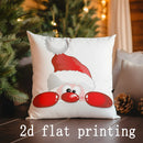 Axyaa Santa & Reindeer Christmas Cushions for Sofa, Bedroom, Car - Rectangular Pillow Cover