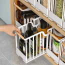 Axyaa Sliding Metal Storage Basket for Kitchen Cabinet Organization