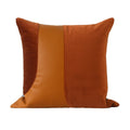 Axyaa Orange Leather Flannel Stitching Cushions Pillow Square Pillow