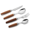 Axyaa Stainless Steel Cutlery Set with Wooden Handle - Kitchen Dinnerware Utensils