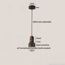 Axyaa Black Travertine Iron LED Pendant - Vintage Luxury Living Room Hanging Light