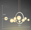 Axyaa Glass Bubble Chandelier: Modern LED Pendant Lights for Living Room & Restaurant