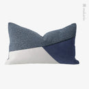 Axyaa Modern Patch Embroidered Waist Pillow Set - Blue Dark Gray Light Gray