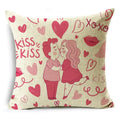 Axyaa Pink Heart Pattern Cushion Cover - 40cm/45cm & 50cm Sizes