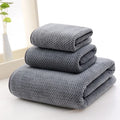 Axyaa Pineapple Grid Coral Fleece Towel Set