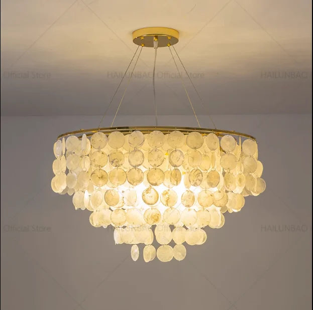 Axyaa Nordic Shell Chandelier: Modern, Creative, and Luxurious Lighting Lamps