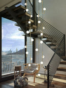 Axyaa Round Glass Pendant Lamp: Luxury Nordic Lighting Fixture for Restaurant, Bar, Bedroom