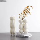 Axyaa Ceramic Vase Trio for Desk Decor Flowers Arrangement & Room Aesthetics