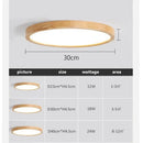 Axya Nordic Wood Ceiling Light Acrylic LED Lamp for Home Décor