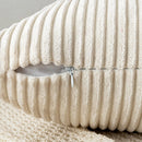 Axyaa Corduroy Striped Throw Pillow Covers for Couch Sofa Bedroom 18x18 Inch