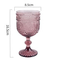 Axyaa Spiral Floral Embossed Goblet Set - 300ml Vintage Wine Glasses Cozy Collection