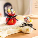Axyaa Ceramic Stainless Steel Fruit Fork Set with Cute Fruit Sign Storage Jar.