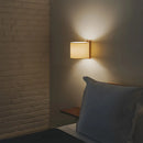 Axyaa Wood Wall Lamp: Japanese Wabi Sabi Retro LED Fabric Shade Light