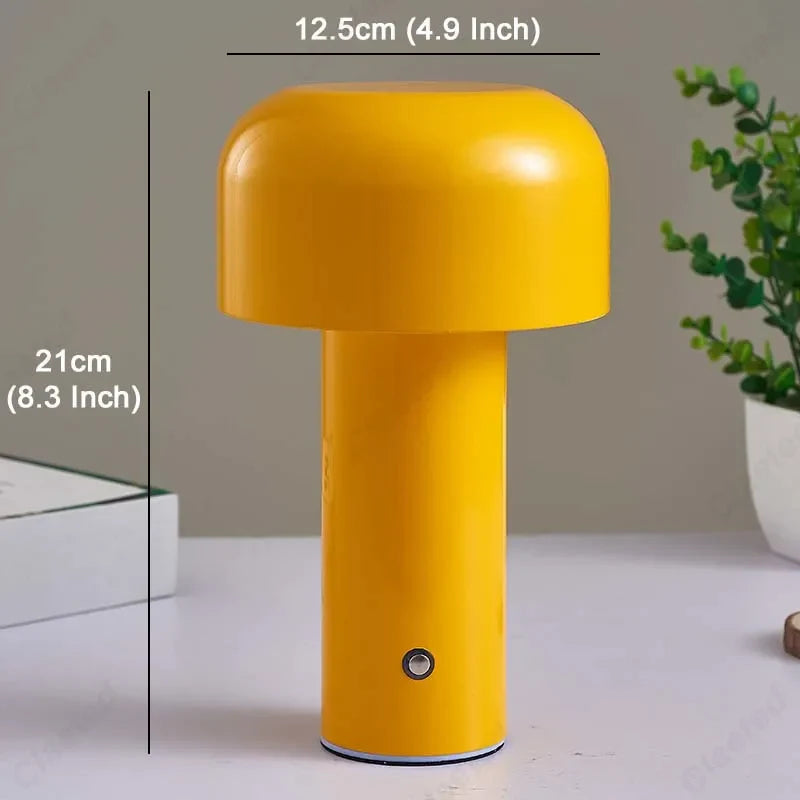 Axyaa Mushroom Table Lamp: Cordless Touch Rechargeable Night Light