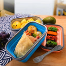 Axyaa Silicone Lunch Box Spoon Portable Bento Container 900ml