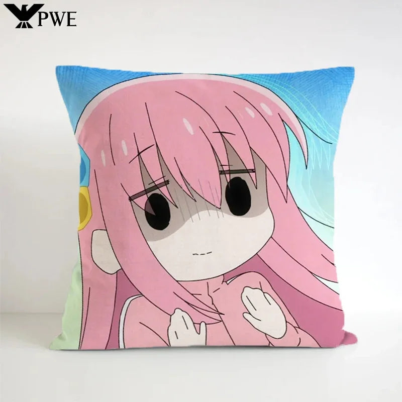 Axyaa 45x45 Decorative Pillowcases for Sofa Pillows - Bocchi Rock Theme