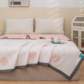 Axyaa Three-Layer Knitted Summer Quilt Blanket, Multi-Functional & Washable