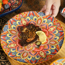 Axyaa Bohemian Round Ceramic Plate 10-inch Steak & Pasta Plate