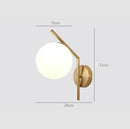Axyaa Glass Sphere LED Wall Lamp Minimalist Bedroom Living Room Decor Lighting