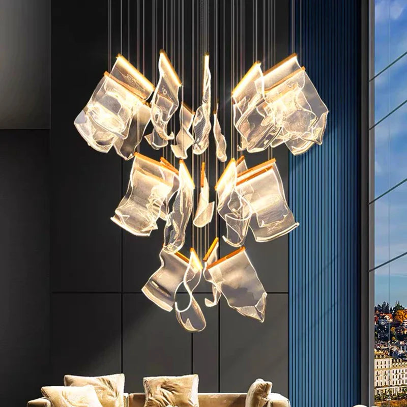 Axyaa Nordic Stair Chandelier Living Room Dining Pendant Ceiling Light