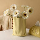 Axyaa Cream Ceramic Vase for Elegant Home Decor & Flower Arrangement