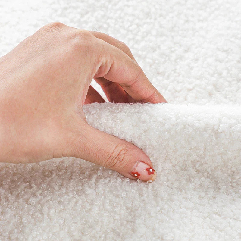 Axyaa Teddy Faux Fur Cushion Cover 30x50 Throw Pillow Cover White Sofa Decor