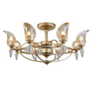 Axyaa Crystal Large Fan Chandelier for Living Dining Bedroom - Modern Luxury Ceiling Lamps