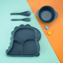 Axyaa Dinosaur Kids Tableware Set - Baby Feeding Bowl, Plates, Spoons, Forks