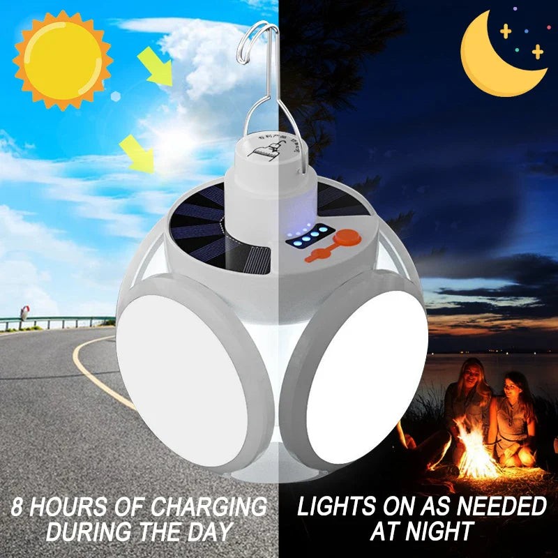 Axyaa Solar Camping Lamp: Remote Control 5 Modes LED Lantern