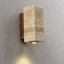 Axyaa Yellow Travertine Wall Light: Elegant Marble Decor Sconce for Living Room, Bedroom, and More