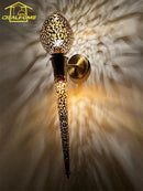 Axyaa Exotic Gold Lustre Torch Wall Lamp for Hotel Villa Hallway
