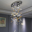 Axyaa Modern Crystal Dining Chandelier Stone Decorative Lights