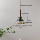 Axyaa Green Glass LED Pendent Lamps Walnut Copper Chandelier