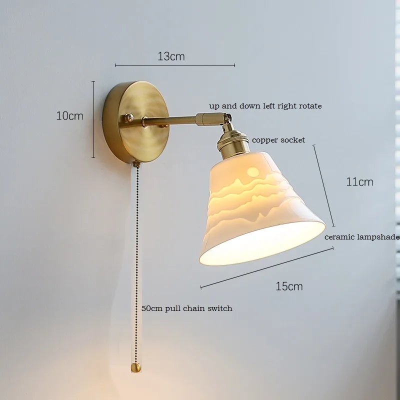 Axyaa White Ceramic Flower Wall Sconce Light for Home Indoor Lighting