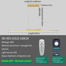 Axyaa Black Gold Chandelier: Modern Living Room Pendant Light with Phone APP Dimming