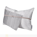 Axyaa Gray Patchwork Waist Pillow: Modern Minimalist Light Luxury for Living Room, Bedroom & Bedside