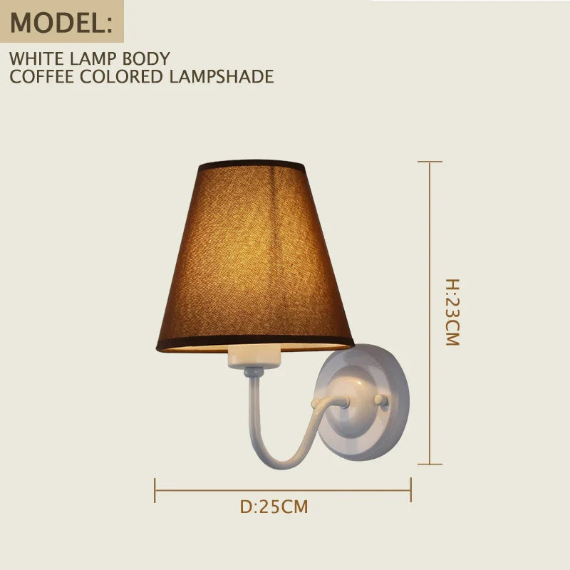 Axyaa Retro Fabric Wall Lamp for Home Decor & LED Lighting