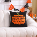 Axyaa Halloween Embroidered Cotton Pillow Cover 45x45cm for Home Sofa Décor